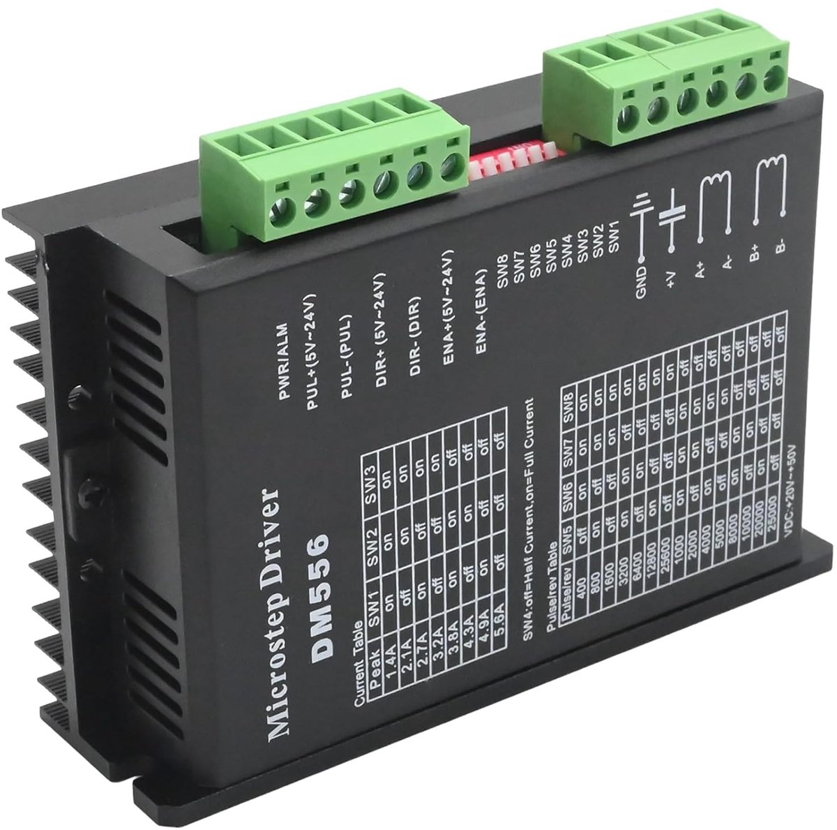 Stappenmotorstuurprogramma 2-fasen 5,6 A - 20-50 V DC - micro-stappencontrole - ideaal voor CNC-frezen - ShopVlot