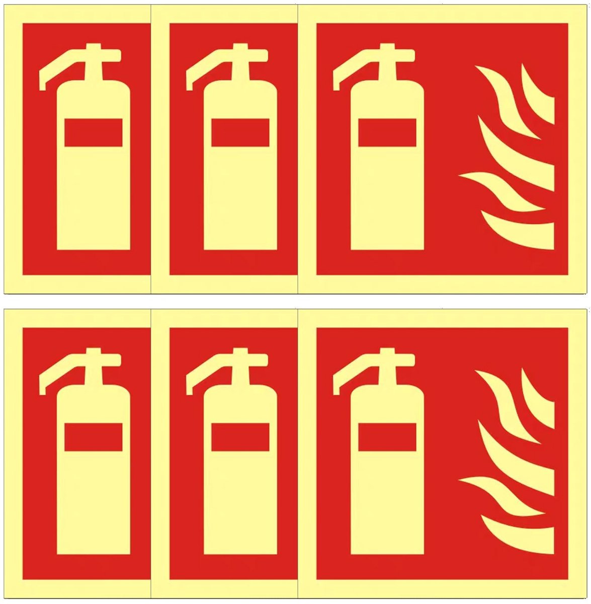 Solidchoice - Set van 6 PVC Brandblusser Stickers voor Veiligheid