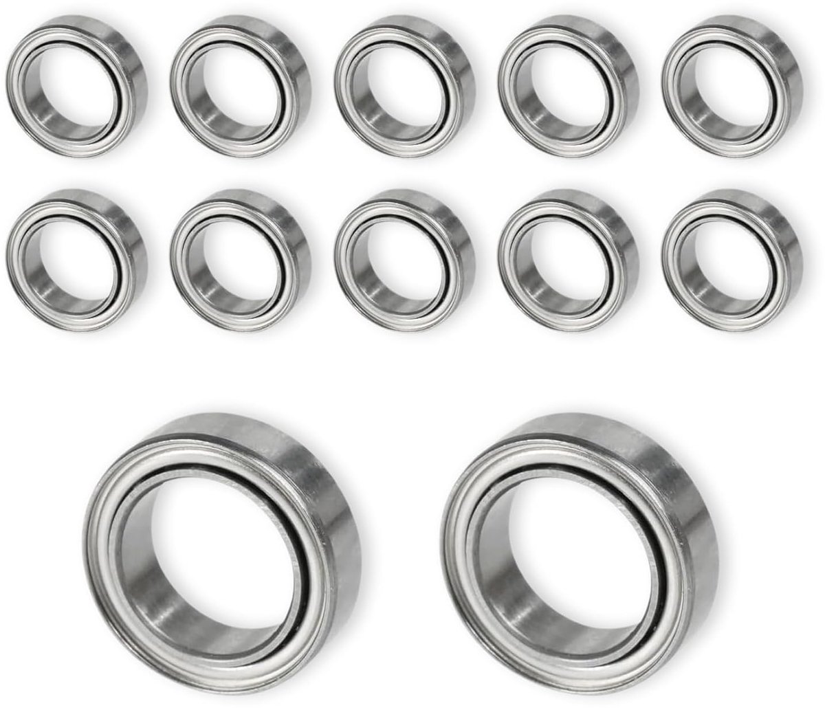 Kogellagers MR128ZZ 12 stuks - 8 mm x 12 mm x 3,5 mm - roestvrij staal - ideaal voor motoren en 3D-printers - ShopVlot
