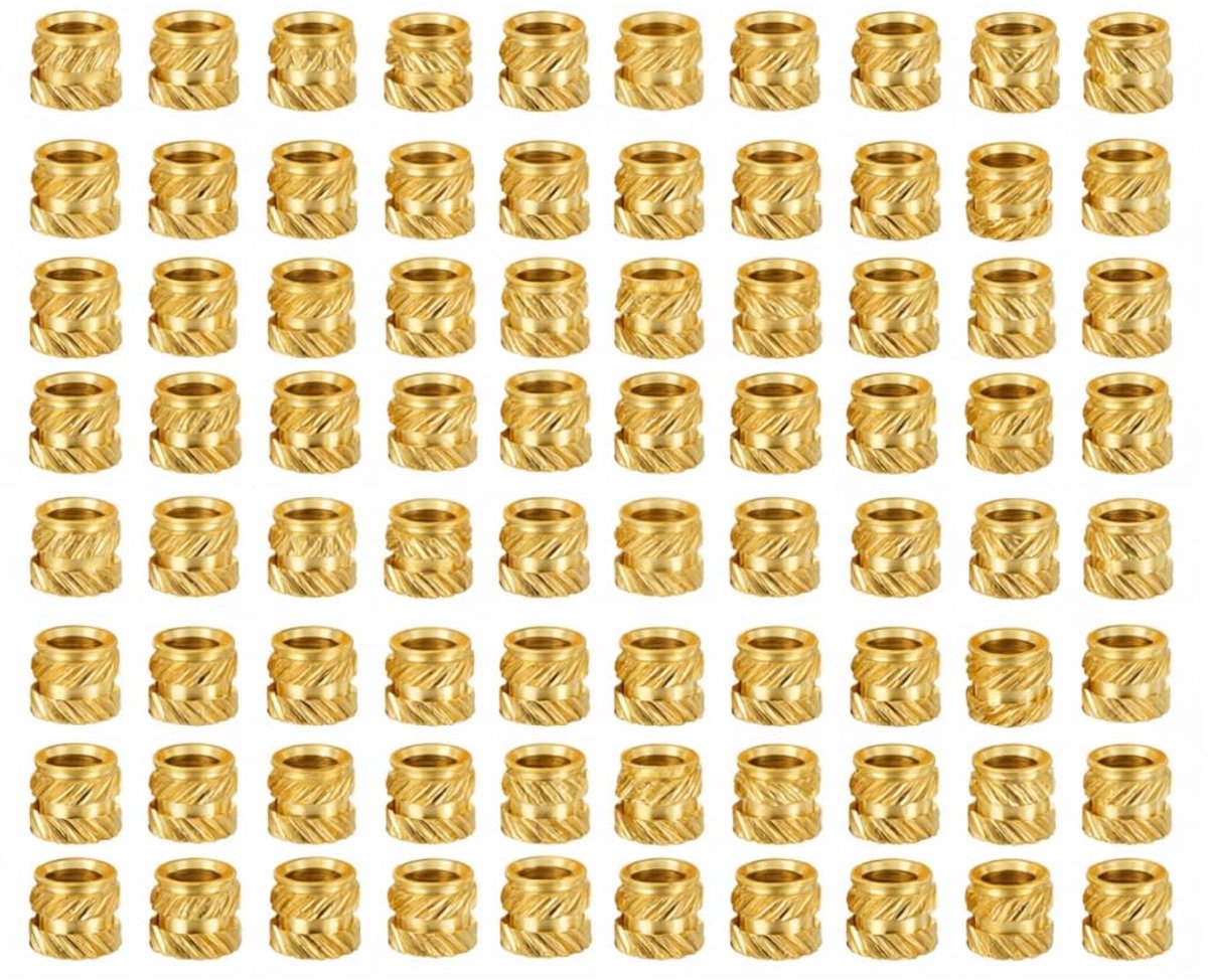 Koperen infusiemoeren M3 80 stuks - 5 mm x Φ4 mm - hoogwaardige schroefdraadinzetstukken - ShopVlot