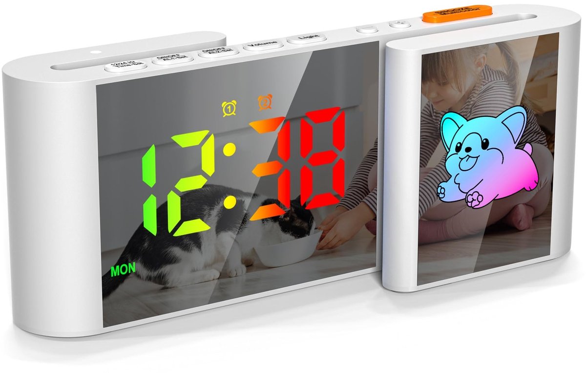 Solidchoice - Digitale Spiegelwekker met RGB Nachtlampje