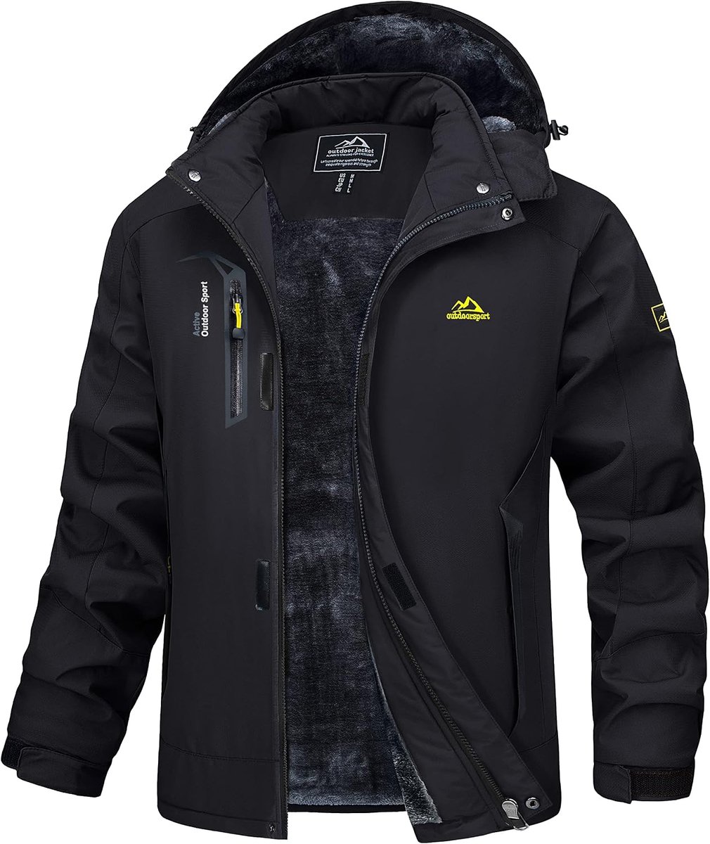 Fleece winterjack voor heren L - waterdichte softshell - winddicht met afneembare capuchon - ShopVlot