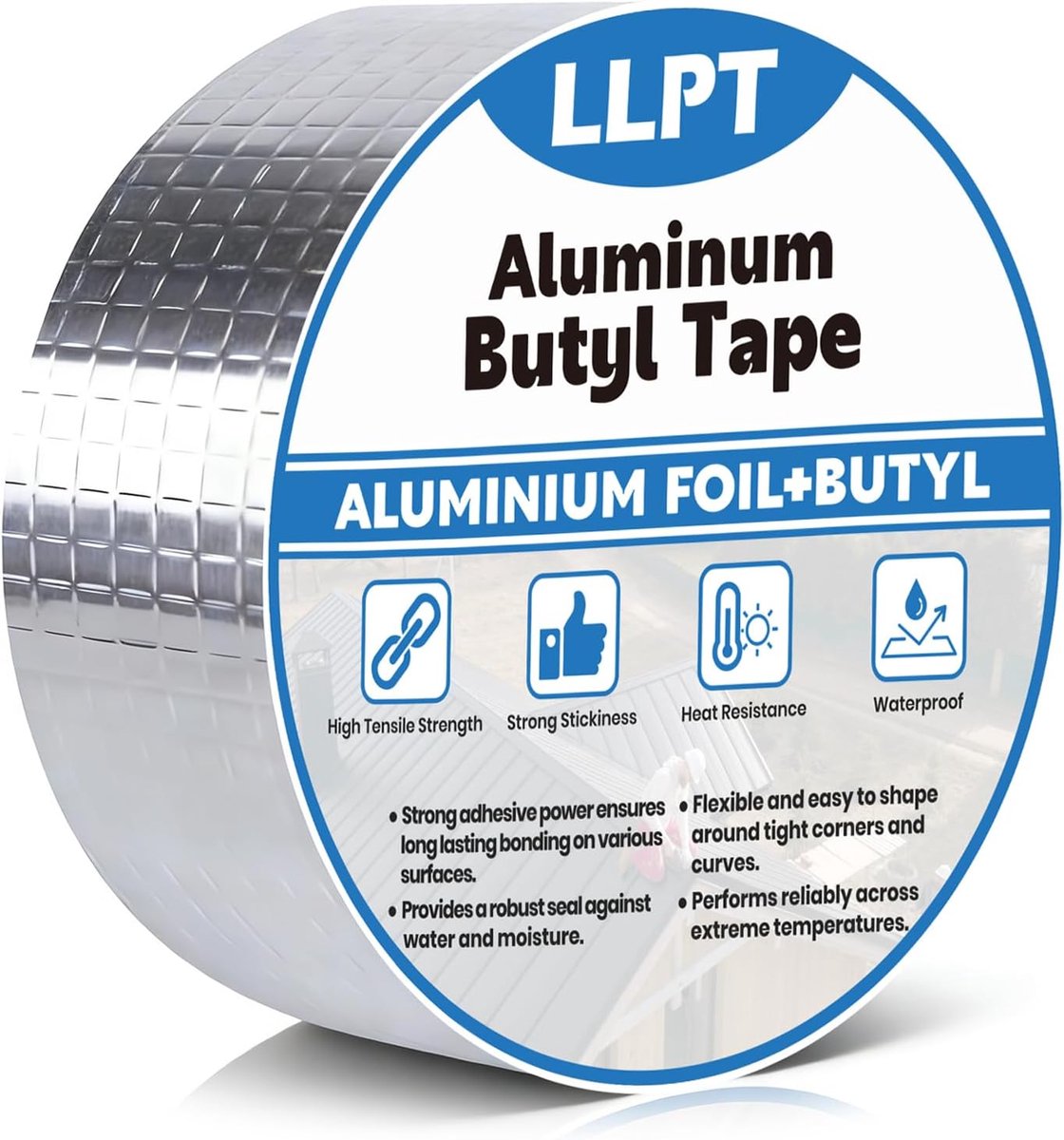 Butyl tape 5cm x 5m - aluminium folie - waterdicht - ideaal voor dakreparatie - ShopVlot