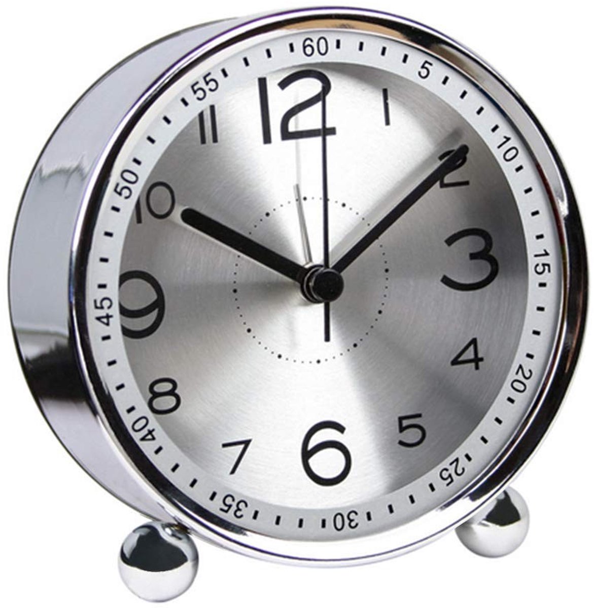 Solidchoice - Retro Stille Alarmklok van Metaal, 10 cm