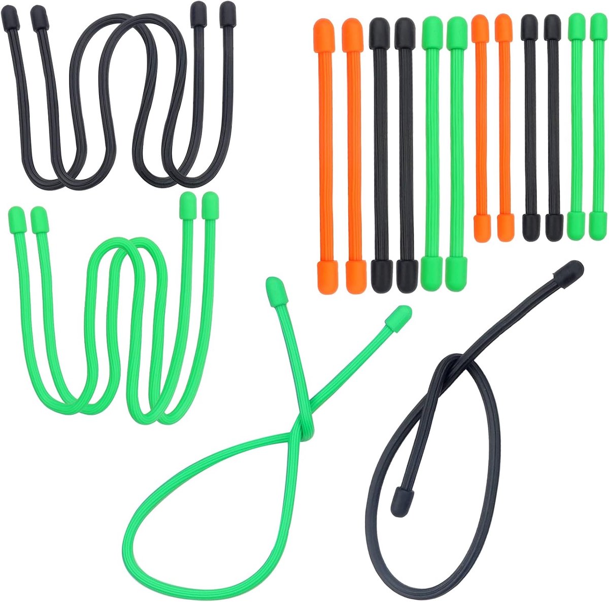 Silicone kabelbinders 18 stuks - 12" 18" 3" & 6" - herbruikbaar - ideaal voor kabelbeheer - ShopVlot