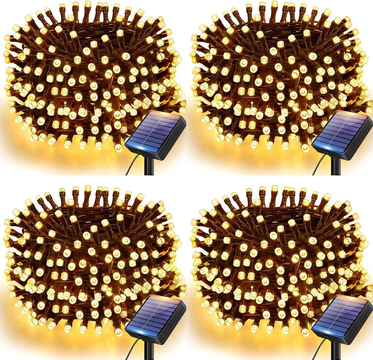 Lichtketting op zonne-energie 6 m - 60 leds - IP65 waterdicht - sfeervolle verlichting voor buiten - ShopVlot