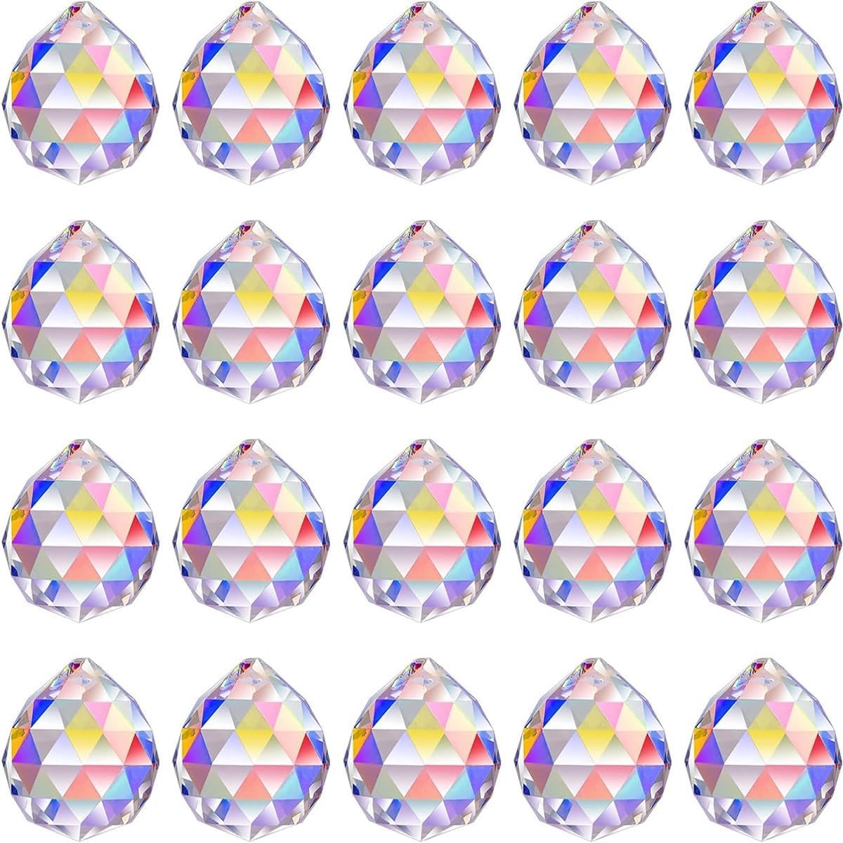 Prisma hangers 30 mm - 20 stuks kristallen ballen - AB kleuren - creëer regenbogen - ShopVlot