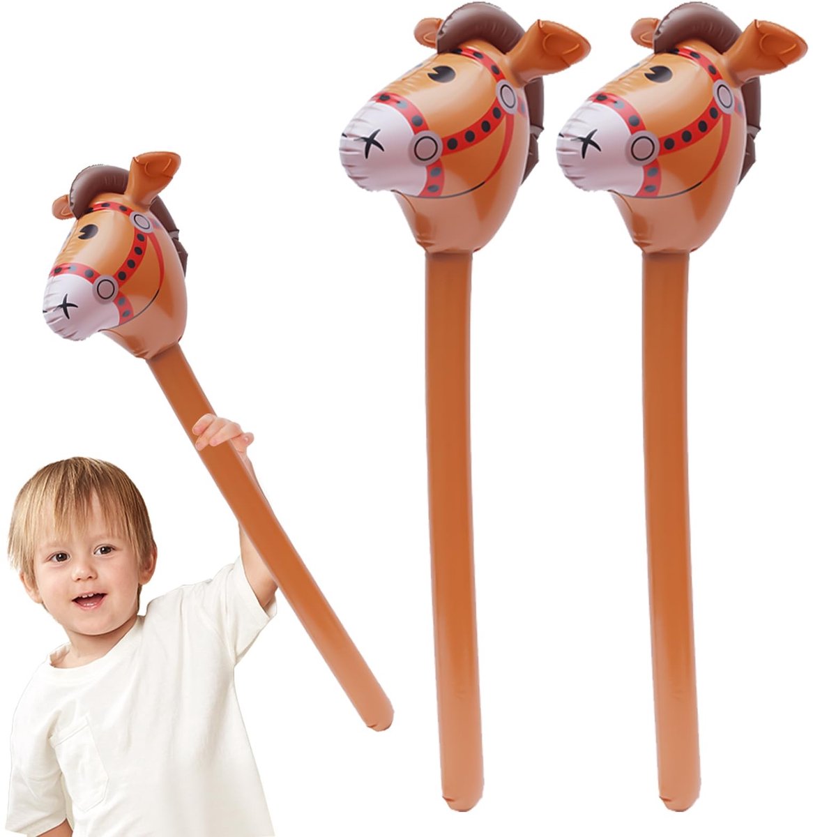 Solidchoice - Set van 2 Opblaasbare Paardenspellen voor Kinderen