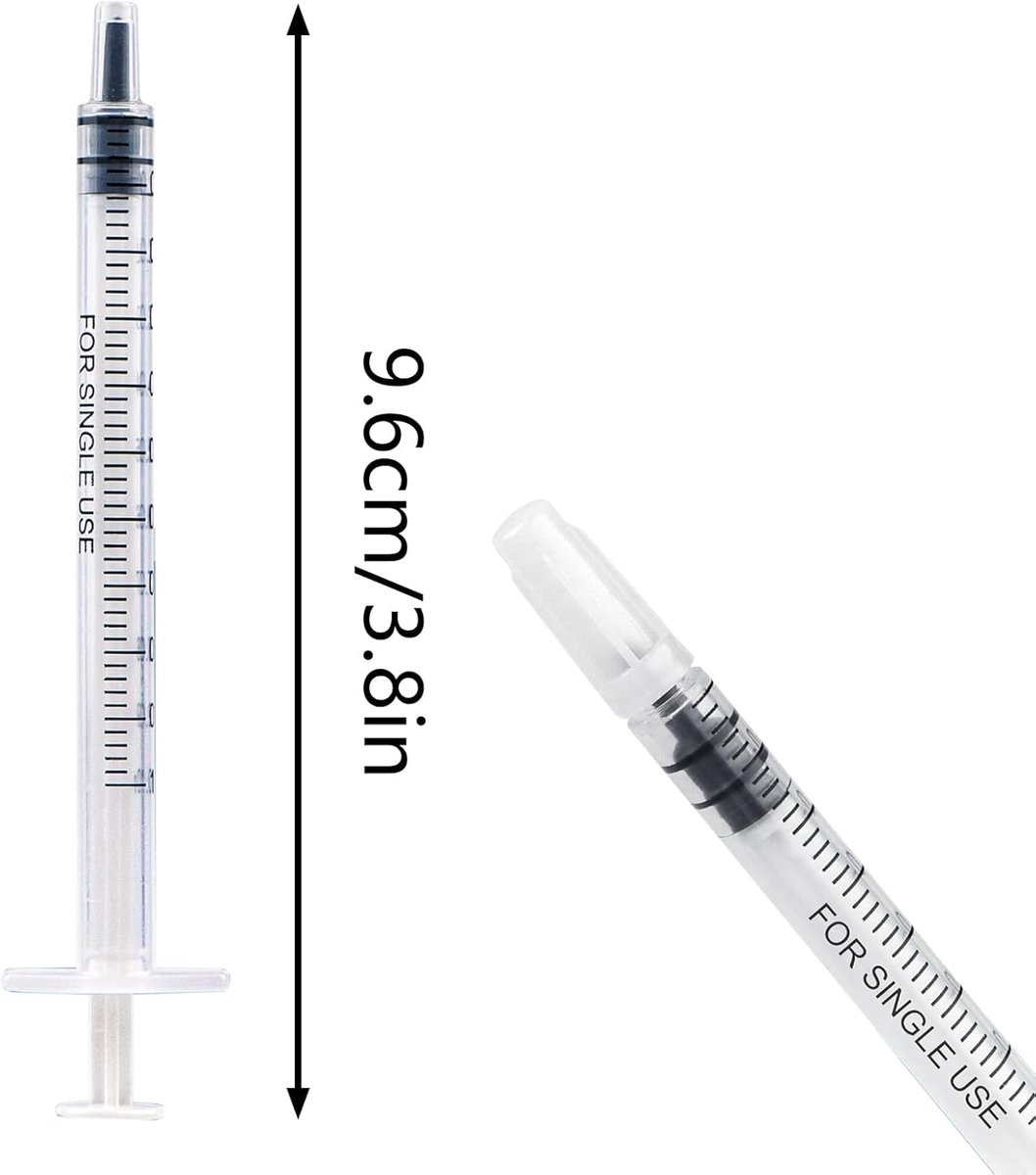 Colostrum spuit 1ml - plastic spuit - 50 stuks - herbruikbaar voor laboratoria en dierenvoeding