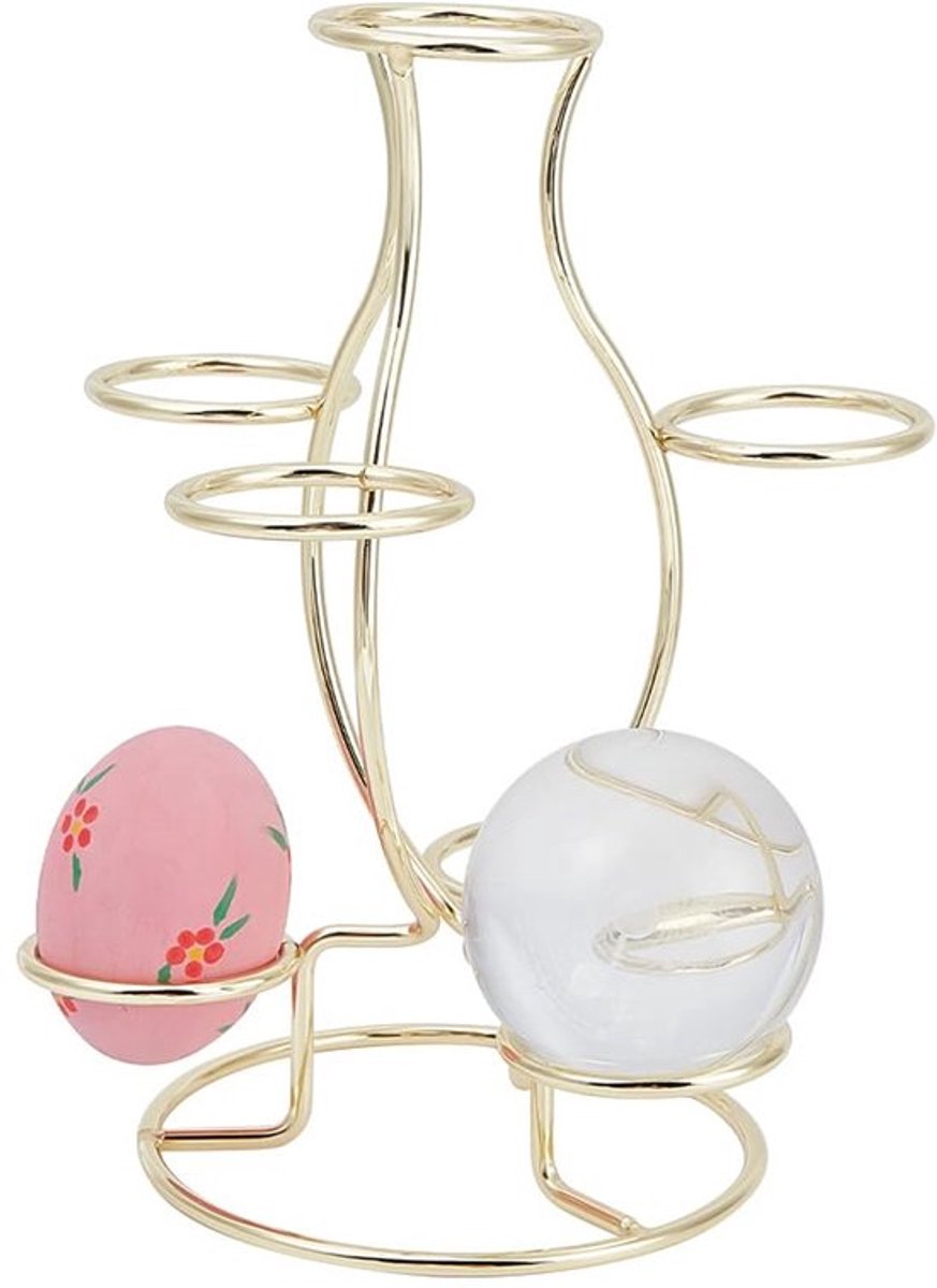 Kristallen bolhouders, 15 x 13,5 x 20,3 cm Displaystandaard 7 eieren Multi-bol displaystandaard Draagbare ijzeren eierhouder voor kristallen bol Aardebol bureau-ornament, goud