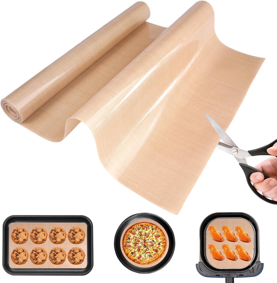Bakpapier herbruikbaar 30 x 244 cm - siliconen mat - hitte- en koudebestendig - voor oven en heteluchtfriteuse - ShopVlot