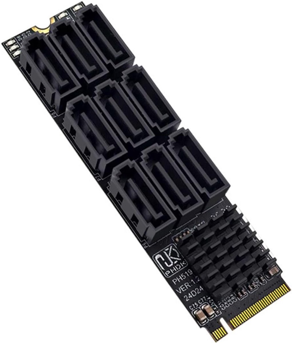 PCIe SATA 6Gbps 9-poorts uitbreidingskaart - M.2 naar SATA adapter - Ondersteunt netwerkopslag - ShopVlot