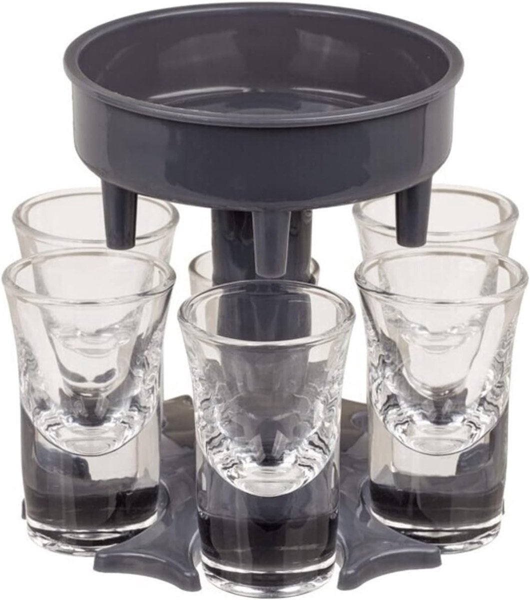 Borrelglazen Dispenser - Glas - Één Maat - Jenever-Carrousel met Schenkhulp - Voor Feestjes en Gezellige Avonden