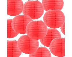 ASelected 20Pcs Lanterns Red, Paper Lantern 10 Inch 25cm with Stick, Lanterns Paper Lantern for Painting Crafts Saint - ShopVlot