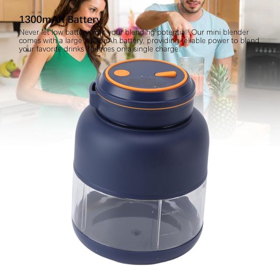 Portable Blenders Handheld Fruit Mixer USB Rechargeable Personal Blender Juicer Cup Leakproof Powerful Mixing (Blue) - ShopVlot — afbeelding 5