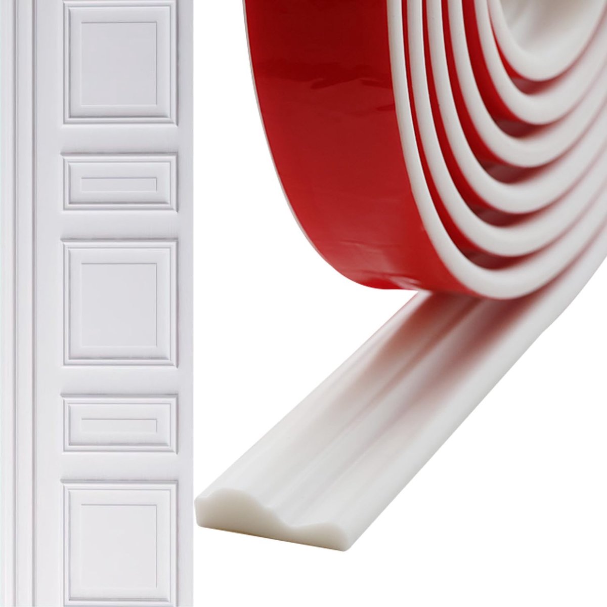 Self-adhesive wall trim, self-adhesive, 2.8 cm x 3 cm - and stick on, white, wall decoration for tiles, mirror - ShopVlot