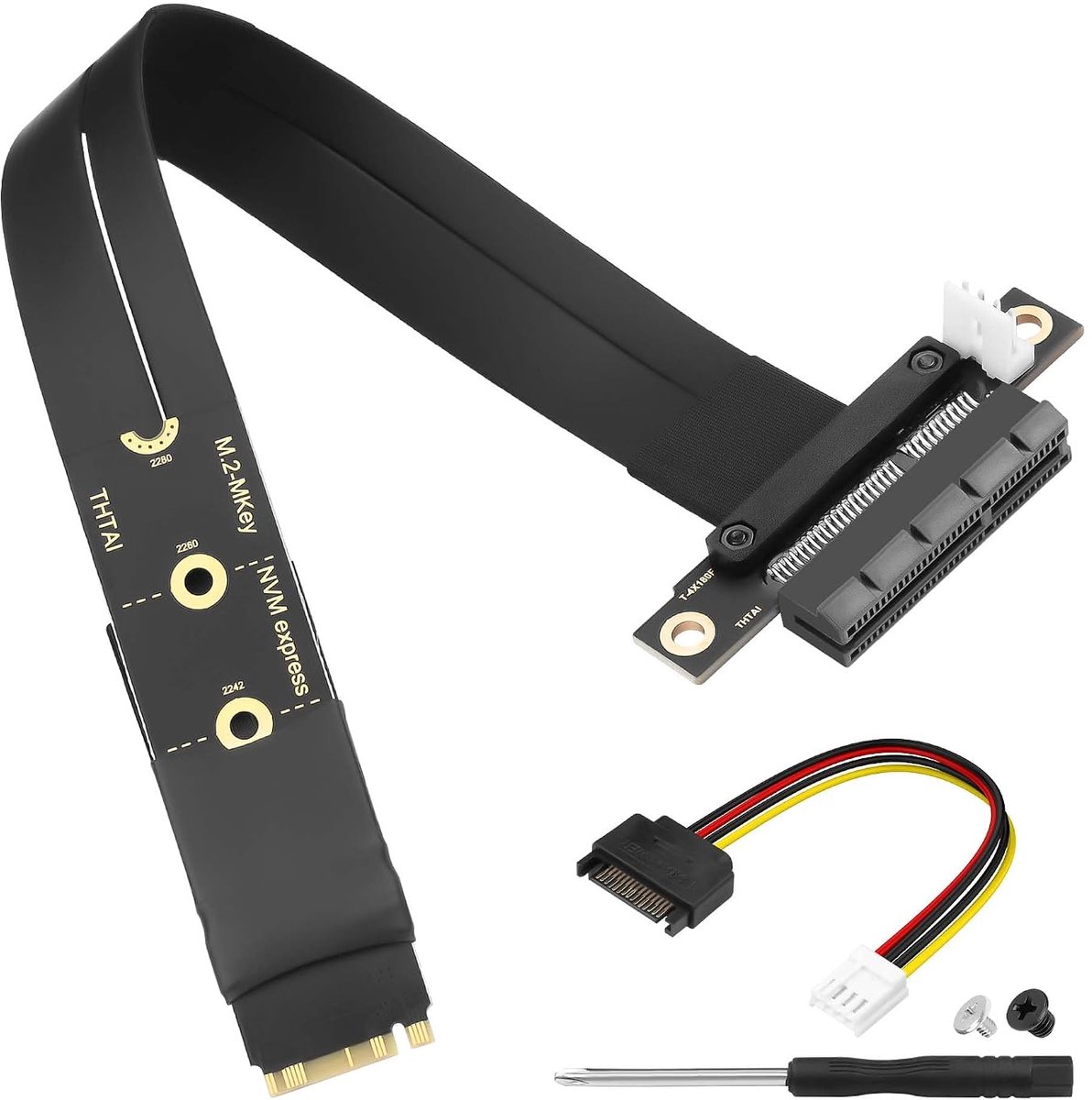 CERRXIAN Riser Adapter for Graphics Card M.2 NGFF NVMe M Key to PCIE 3.0 4X, Extension Cable M.2 Key M to PCI-E 4X - ShopVlot