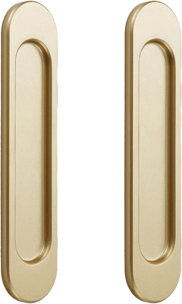 2 Pack Self Adhesive Oval Sliding Door Handles, Concealed Aluminum Alloy Handle Flat Seamless Handle for Sliding - ShopVlot