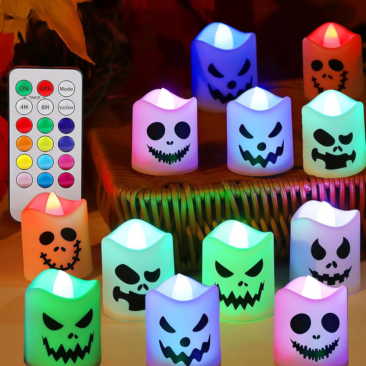 12 Flameless LED Candles, Battery Operated, Realistic and Safe Design for Halloween, Weddings, Parties, Christmas and - ShopVlot