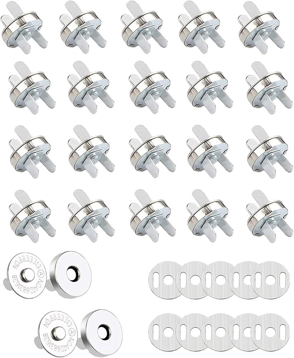 Magnetic Press Studs, 24 Pieces Bottoni Magnetici per Borse Metal Magnetic Bolts Automatici Bottoni Fibbia Bags for - ShopVlot