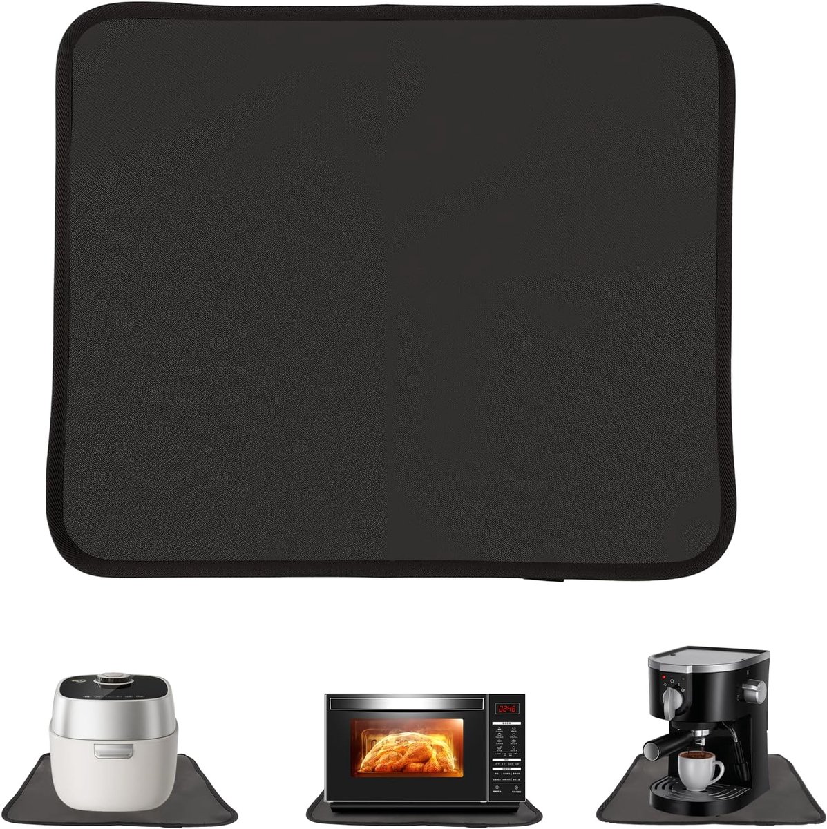 Fire Resistant Pad Heat Protection Mat Silicone Mat Heat Resistant Pad 45 x 38 cm Double Sided Silicone Black Non-Slip - ShopVlot