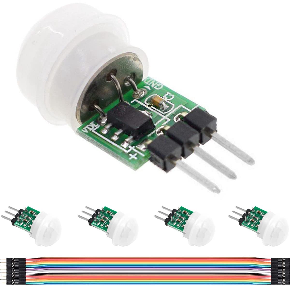 5pcs PIR Human Sensor Module AM312 Mini-pyroelectric IR Sensor Body Manual Motion IR Detector Module with Dupont cable - ShopVlot