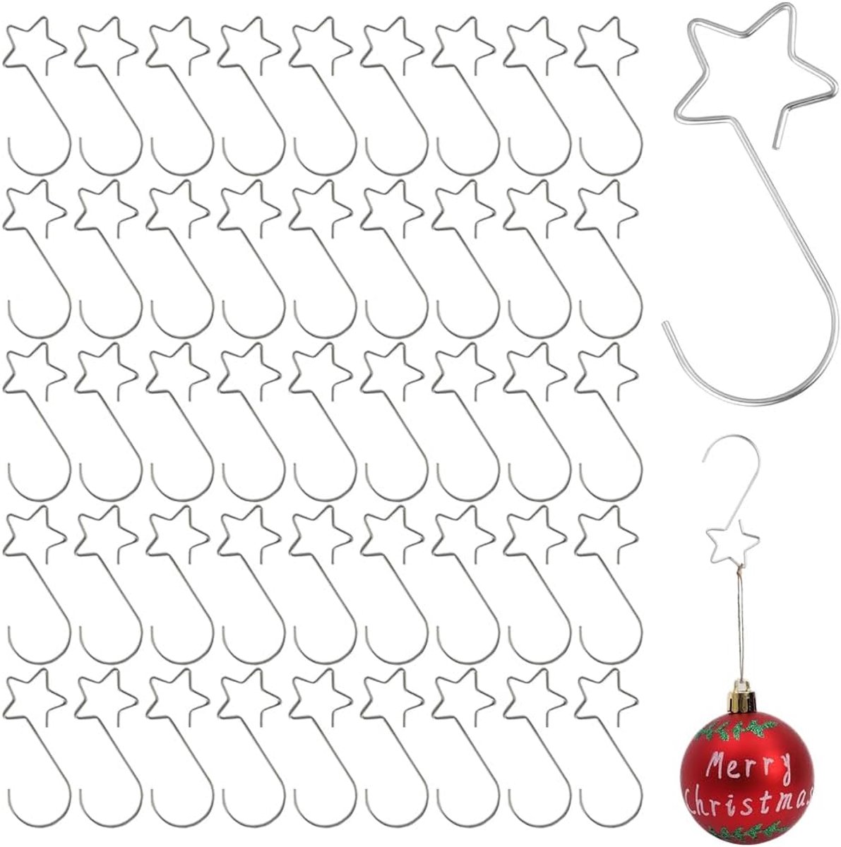 ZDQC 60 Pieces Christmas Ball Hooks Christmas Ball Attachment Christmas Decoration with Hooks Decorative Wall Hooks - ShopVlot