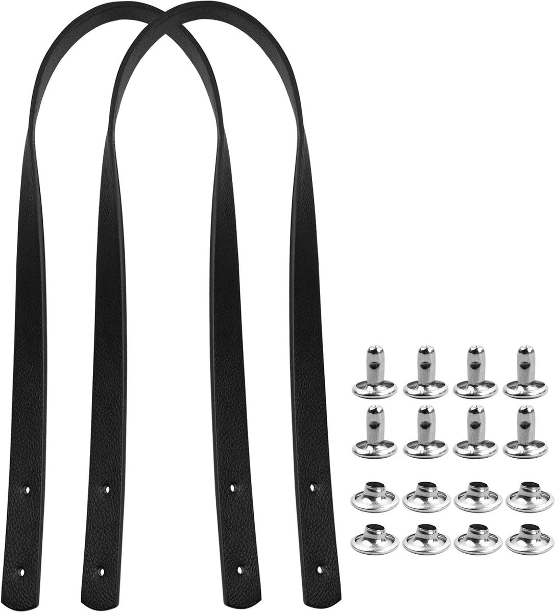 Leren schoudertassen, 1 paar (2 stuks), lengte 60 cm, breedte 2 cm, reserveriem voor boorden (zwart) - ShopVlot