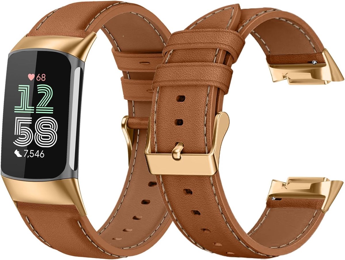 LanQii Leather Bracelet Women Men Leather Watch Strap Replacement Bracelets Brown - ShopVlot