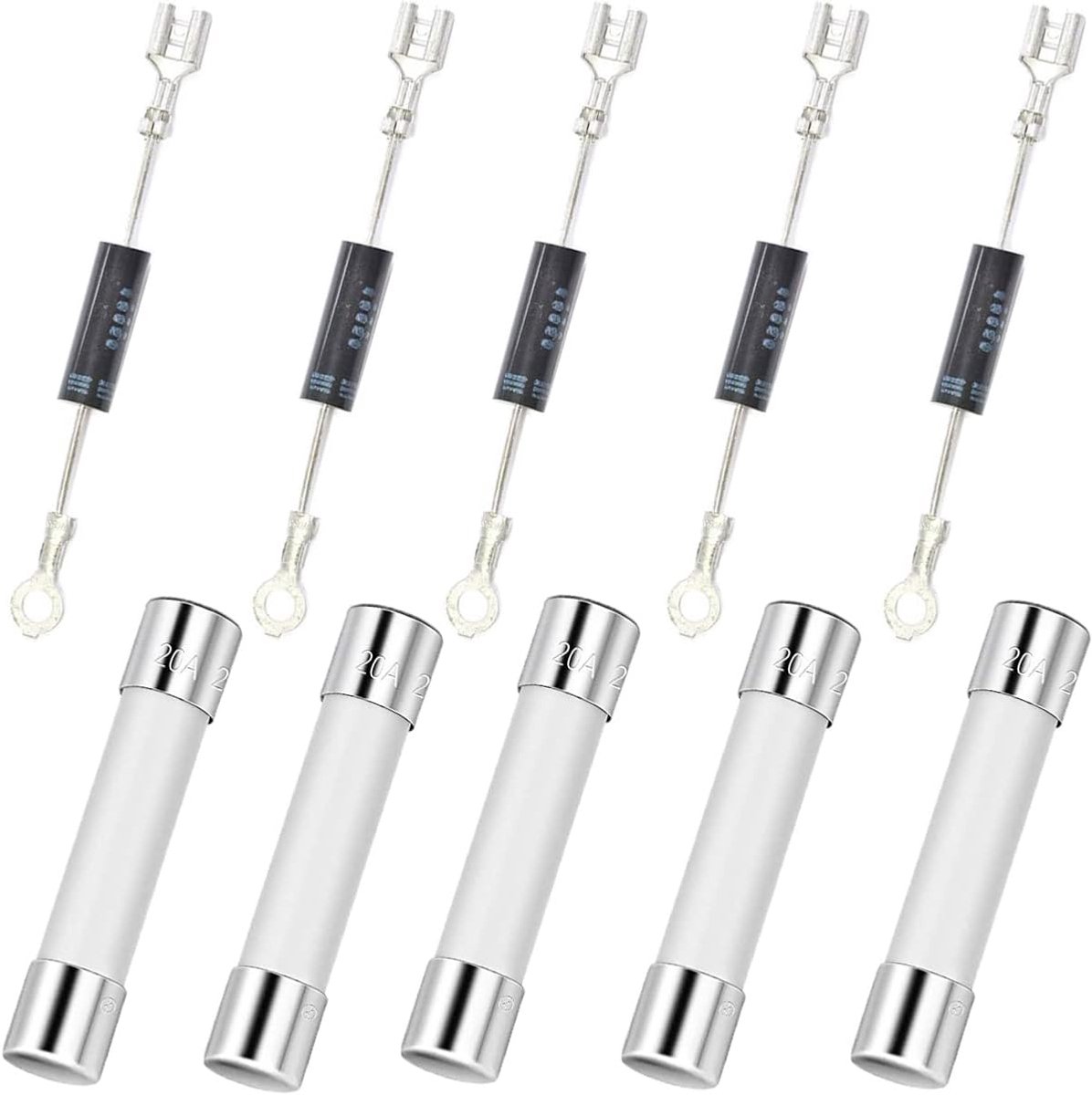 5pcs.CL01-12 High Voltage Diode Rectifiers Microwave Stove Induction Hob + 5pcs Microwave Security Ceramic Tube 20 - ShopVlot