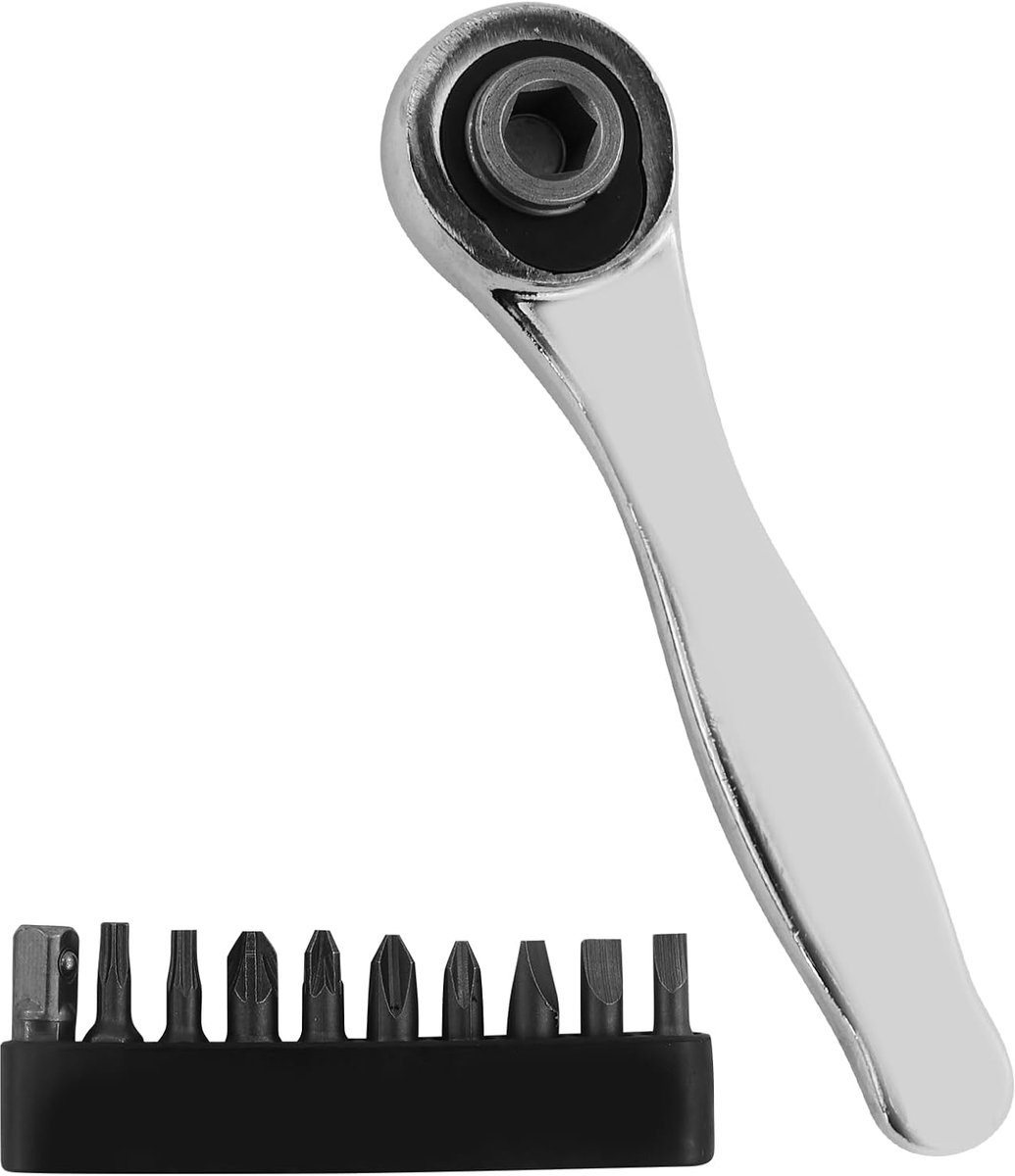 1 x 1/4 inch drive micro ratchet bit screwdriver, 72 teeth ratchet screwdriver, 1/4 hexagonal socket wrench, ratchet - ShopVlot