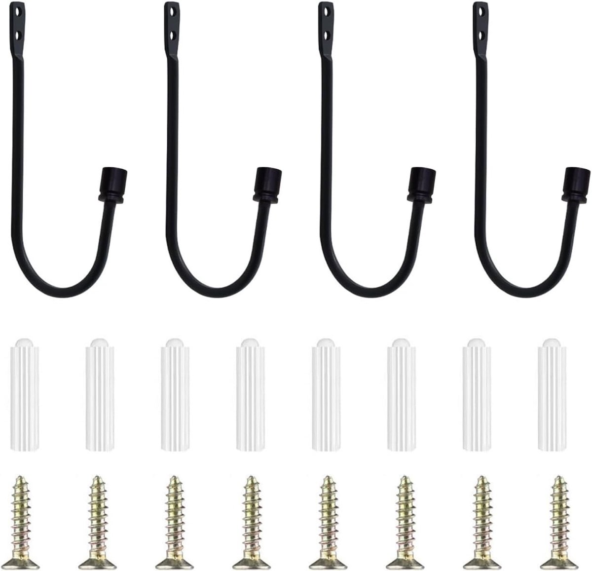 4 Stks Cilindrische Gordijnhaken, Eenvoudige Accessoires Voor Gordijnroeden, Punch-Free Installatie Ring, Romeinse - ShopVlot