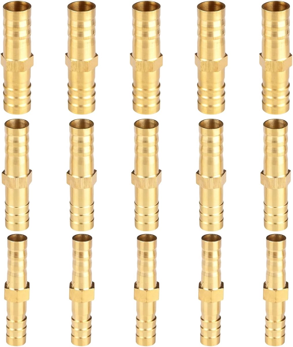 Pack of 15 Brass Pagoda Hose Connectors, Universal for Blind Stop Tap Extension Water Fuel Oil Pipes (4mm/5mm/6mm) - ShopVlot