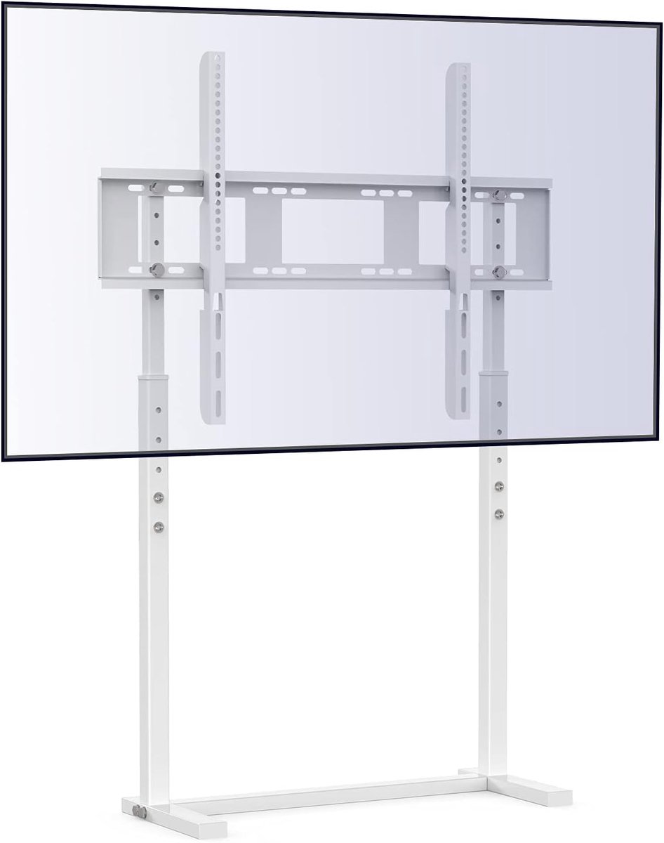 UNHO Standing TV bracket for white TV: height adjustable TV mount for flat screens from 32 to 100 inches VESA max 800 - ShopVlot