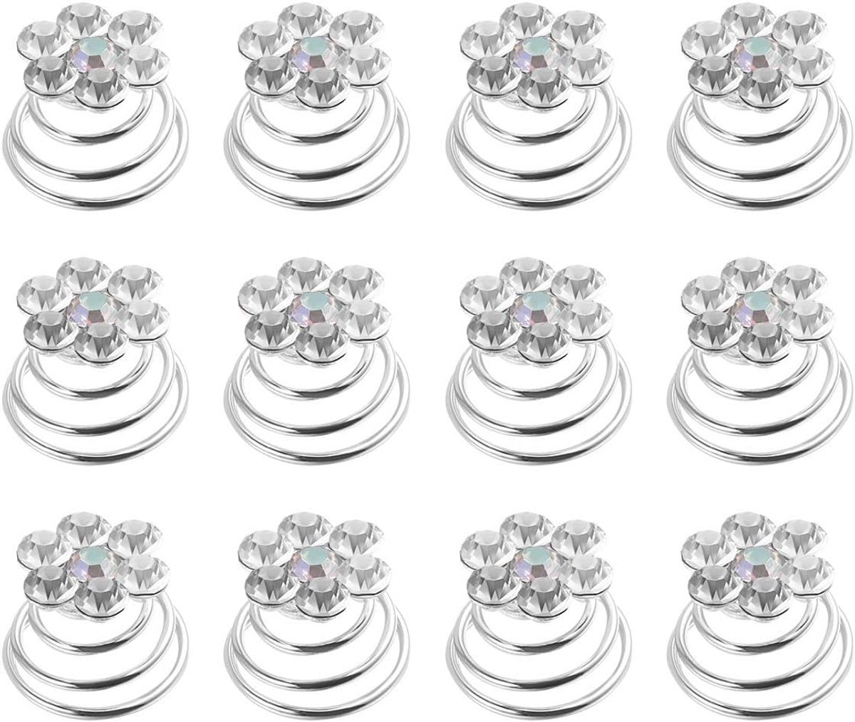 Frcolor 12 Pieces Rhinestone Hair Spirals for DIY Hair Accessories - ShopVlot