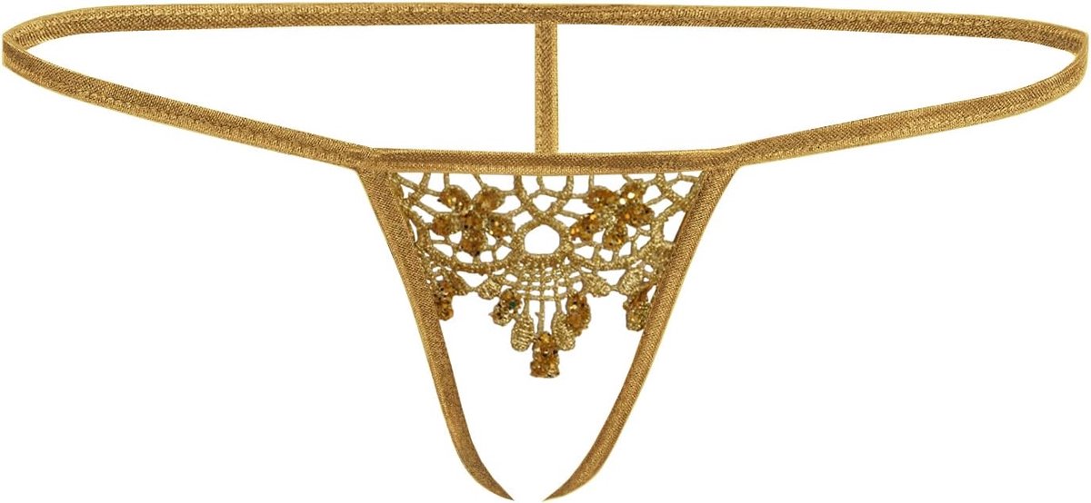 476 Ladies Thong Thong Lace, Gold 476 - ShopVlot