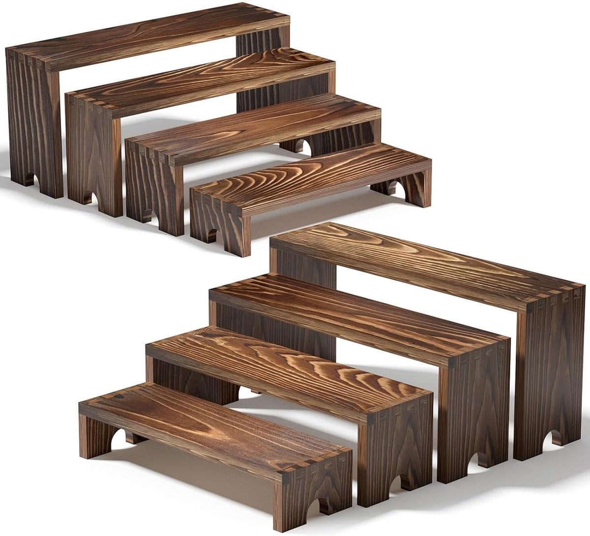[FUSHITON] Set of 2 Solid Wood Presentation Racks, 4 Diesel Pages Stackable - ShopVlot