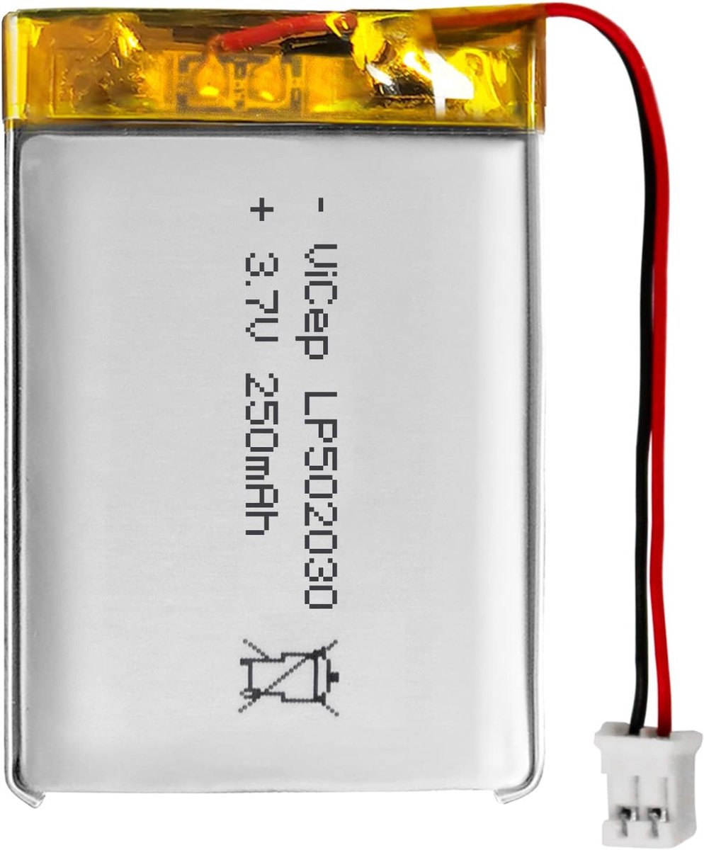 3.7V Lithium Polymer Battery 250mAh 502030 Rechargeable 3.7V Lipo Battery with JST Connector for Bluetooth Speaker and - ShopVlot