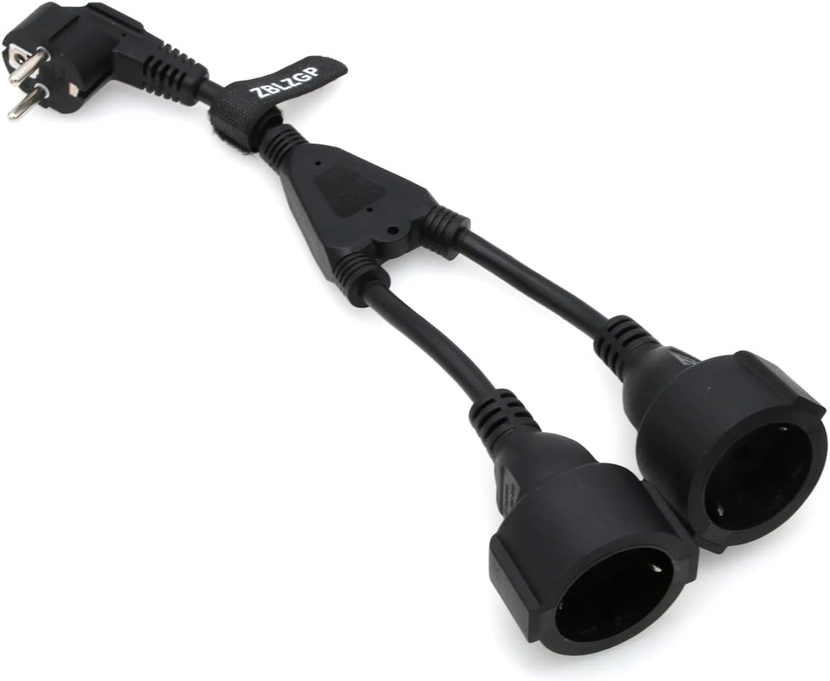 UPS PDU Y Splitter power cable IEC 320 CEE 7/7 plug to 3X CEE 7/7 Europe Schuko bus adapter cable for UPS PDU power - ShopVlot