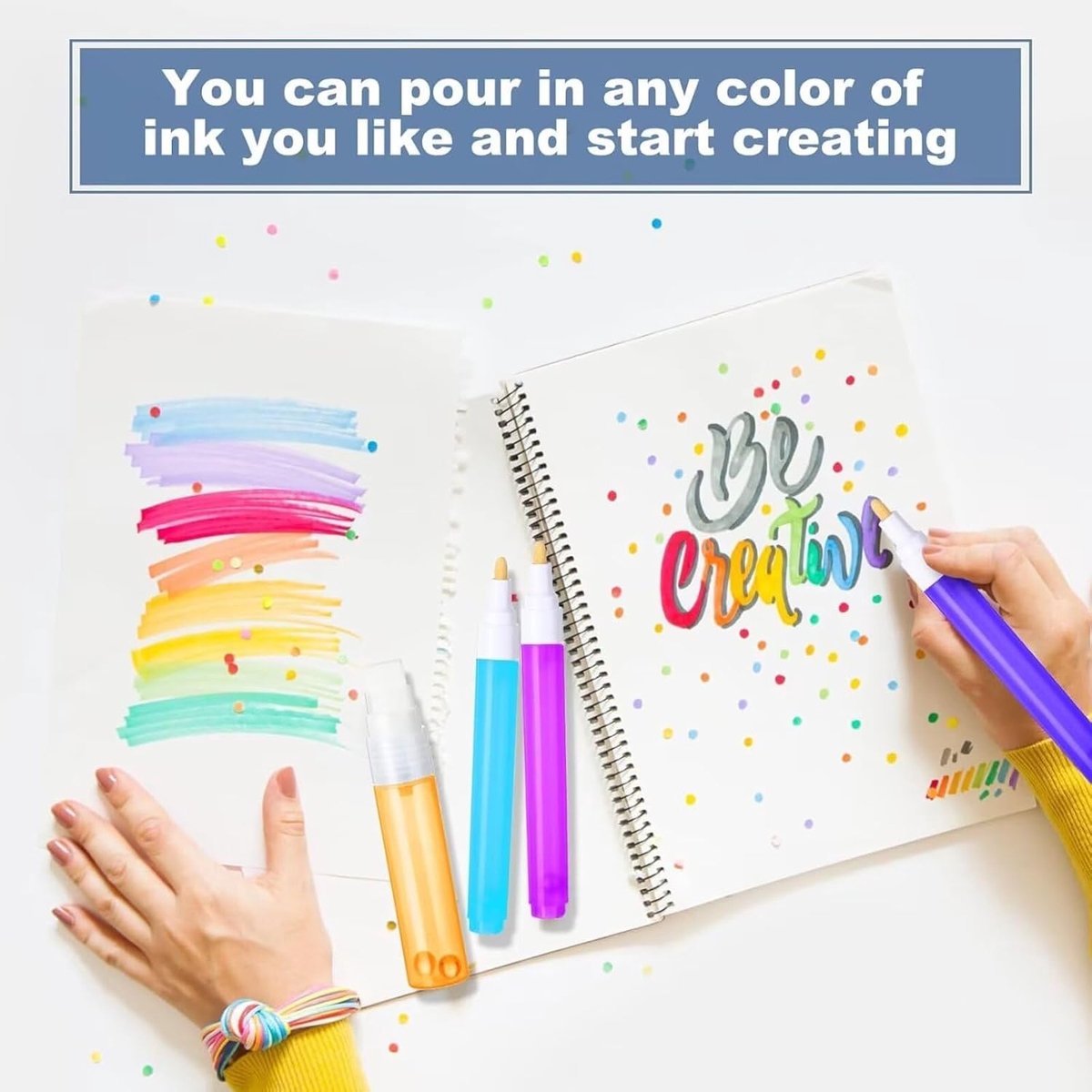 5 Refillable Crayons, 8 mm, 8.5 mm, 15 mm, 30 mm, 50 mm, Empty Acrylic Marker, Graffiti Marker, Refillable Colour Pen - ShopVlot