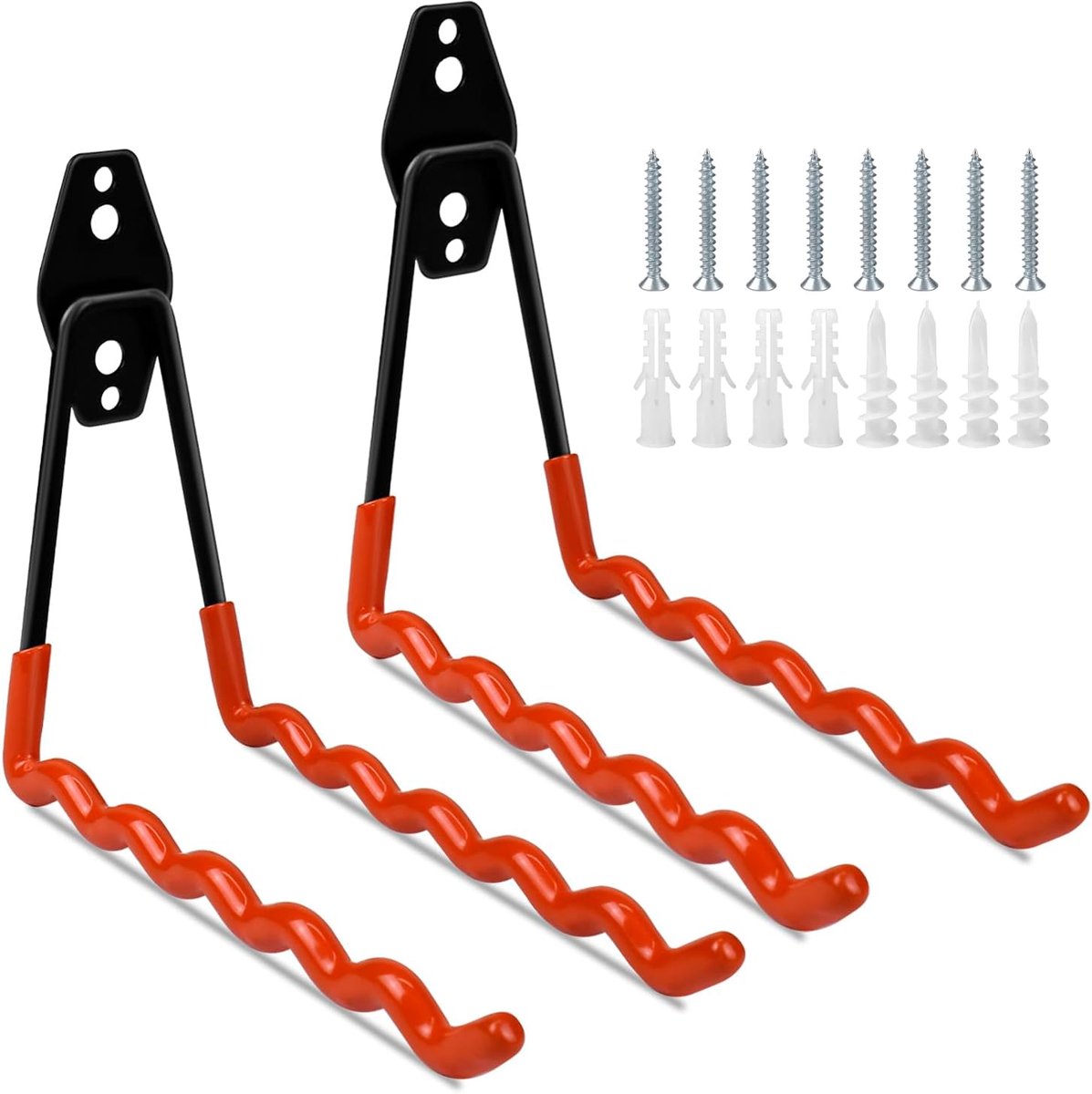 Enenes Wave-Shaped Garage Hooks, Set of 2 Heavy Duty Hanging Rack, Non-Slip Storage Organizer for Bikes, Ladders - ShopVlot