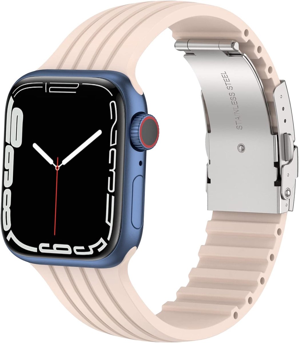 Compatible with Apple Watch 38mm 40mm 41mm 42mm 44mm 45mm Silicone Sports Spare Straps for iWatch Series - ShopVlot