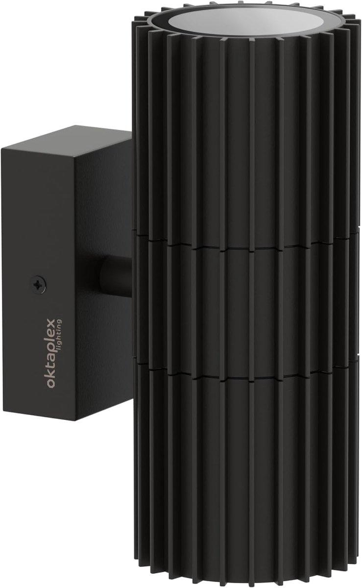 Oktaplex Para aluminum outdoor lamp with 2x GU10 socket outdoor light IP44 wall light outdoor black 230V outdoor - ShopVlot