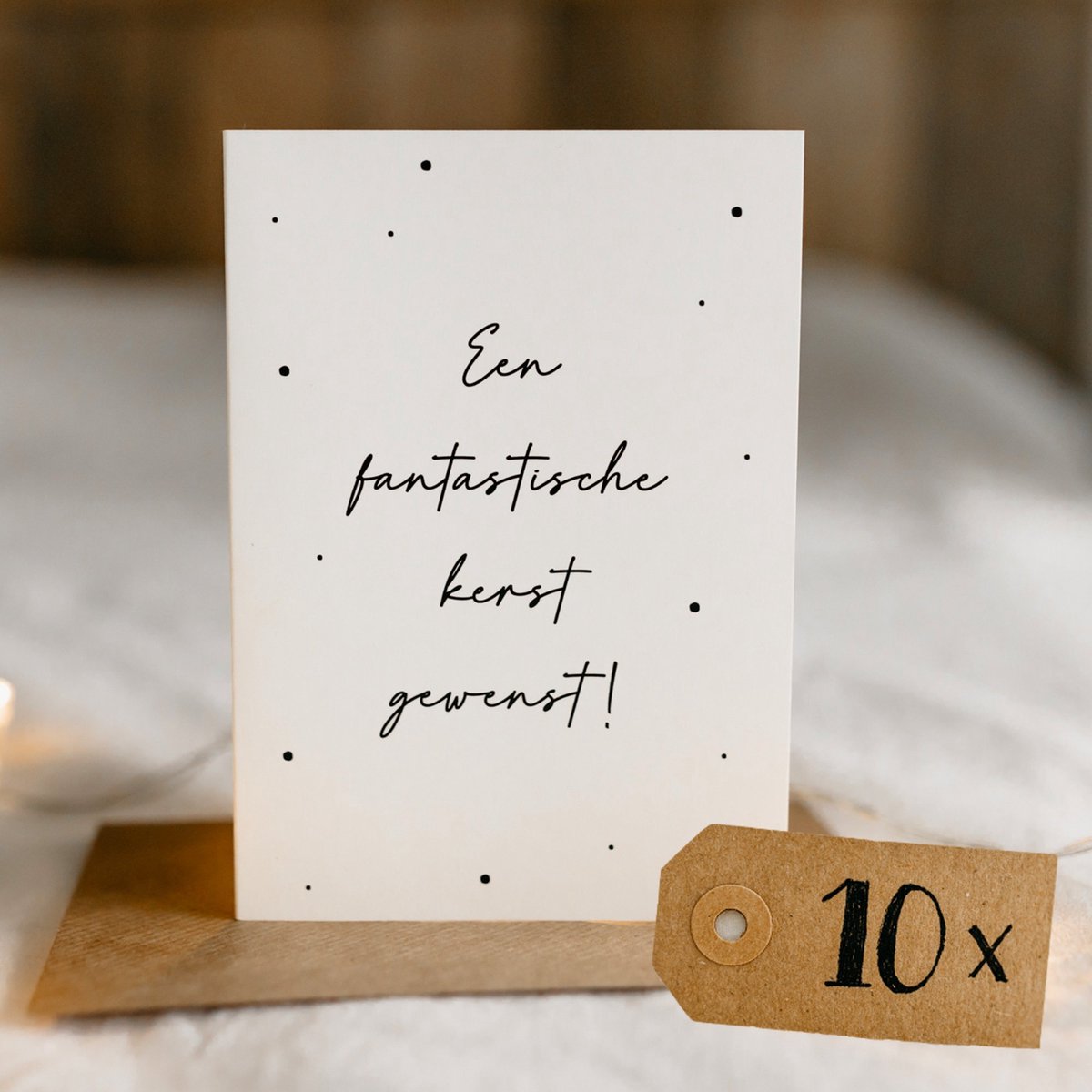 10x hippe Nederlandse kerstkaarten (A6 formaat) - kerst kaarten om te versturen - kaartenset - kaartjes blanco - kaartjes met tekst - Luxe kerstkaarten