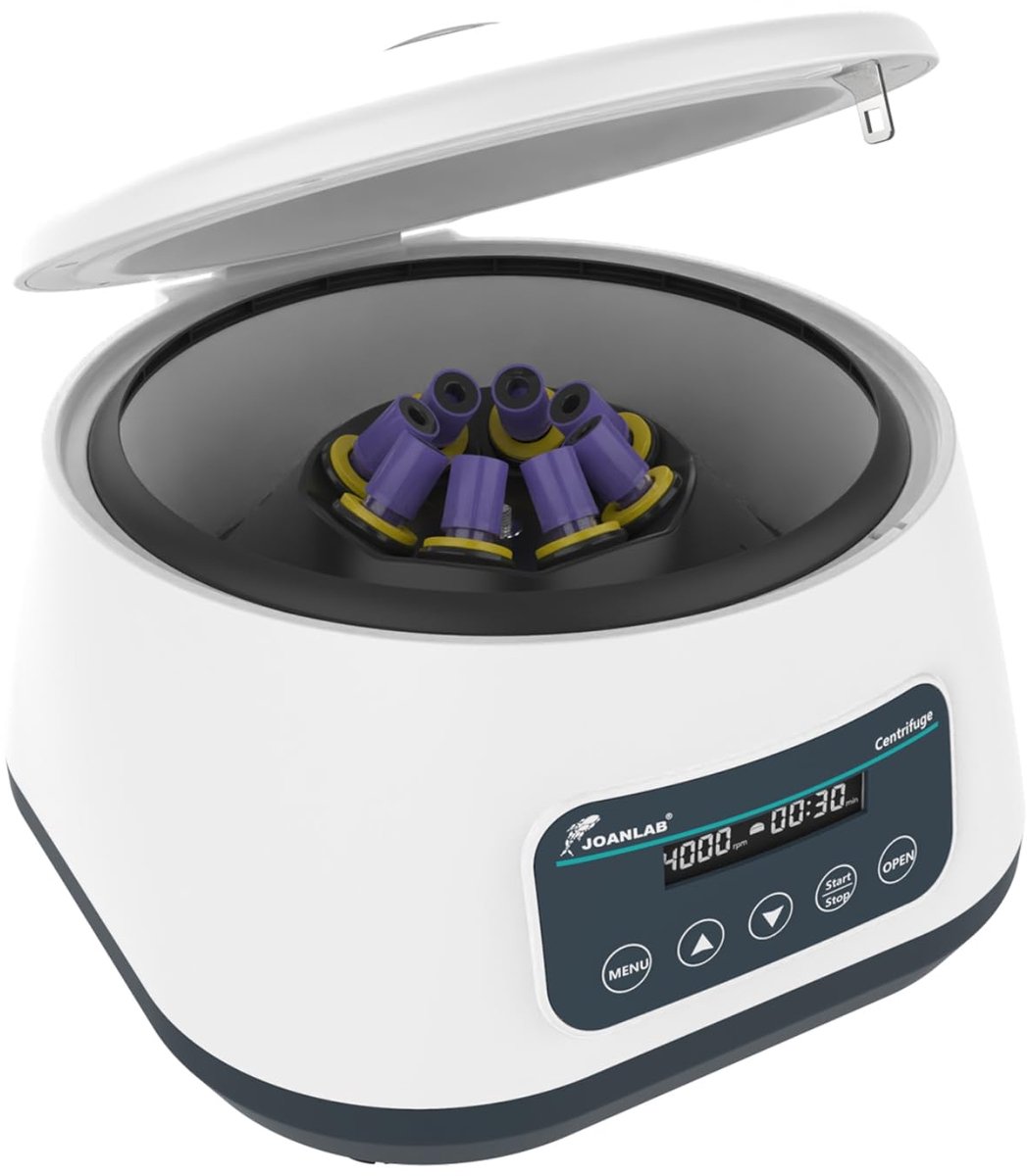 JOANLAB Laboratory centrifuge machine 2ml/5ml/10ml x 8, 15ml x 4 table centrifuges low speed 500-4000rpm, 2180xg RCF - ShopVlot