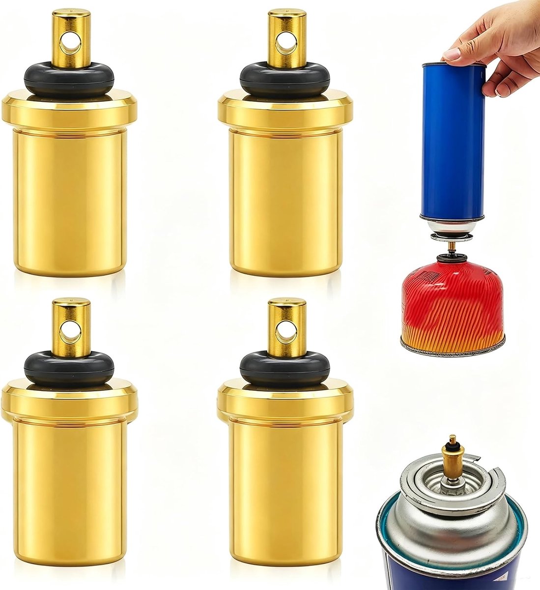 x 17,5 x 9,5 x 9,5 mm gasvuladapters van koper en nitrilrubber – opblaasventiel voor lange en platte gasflessen, voor - ShopVlot