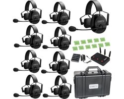 Came-TV Kuminik8 Wireless Headphones with Intercom, Full Duplex Range up to 450 m with Hard Housing, One Ear, Pack of 9 - ShopVlot