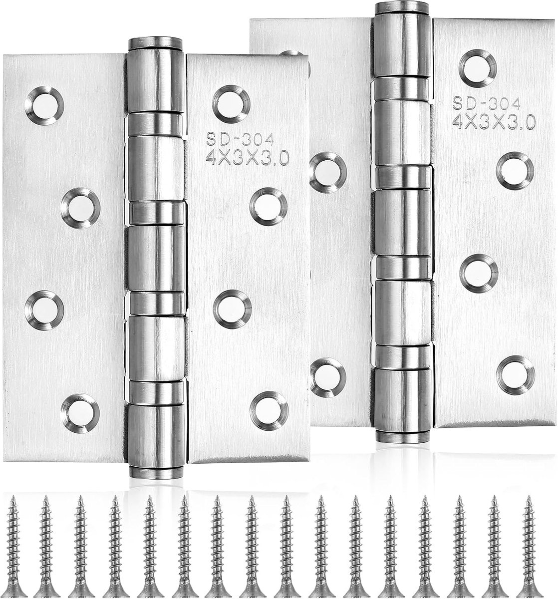 2 x Folding Edelstahl Door Hinges for Wooden Doors, 100mm x 75mm Edelstahl Hinges with Ball Bearings, Metal Hinges - ShopVlot