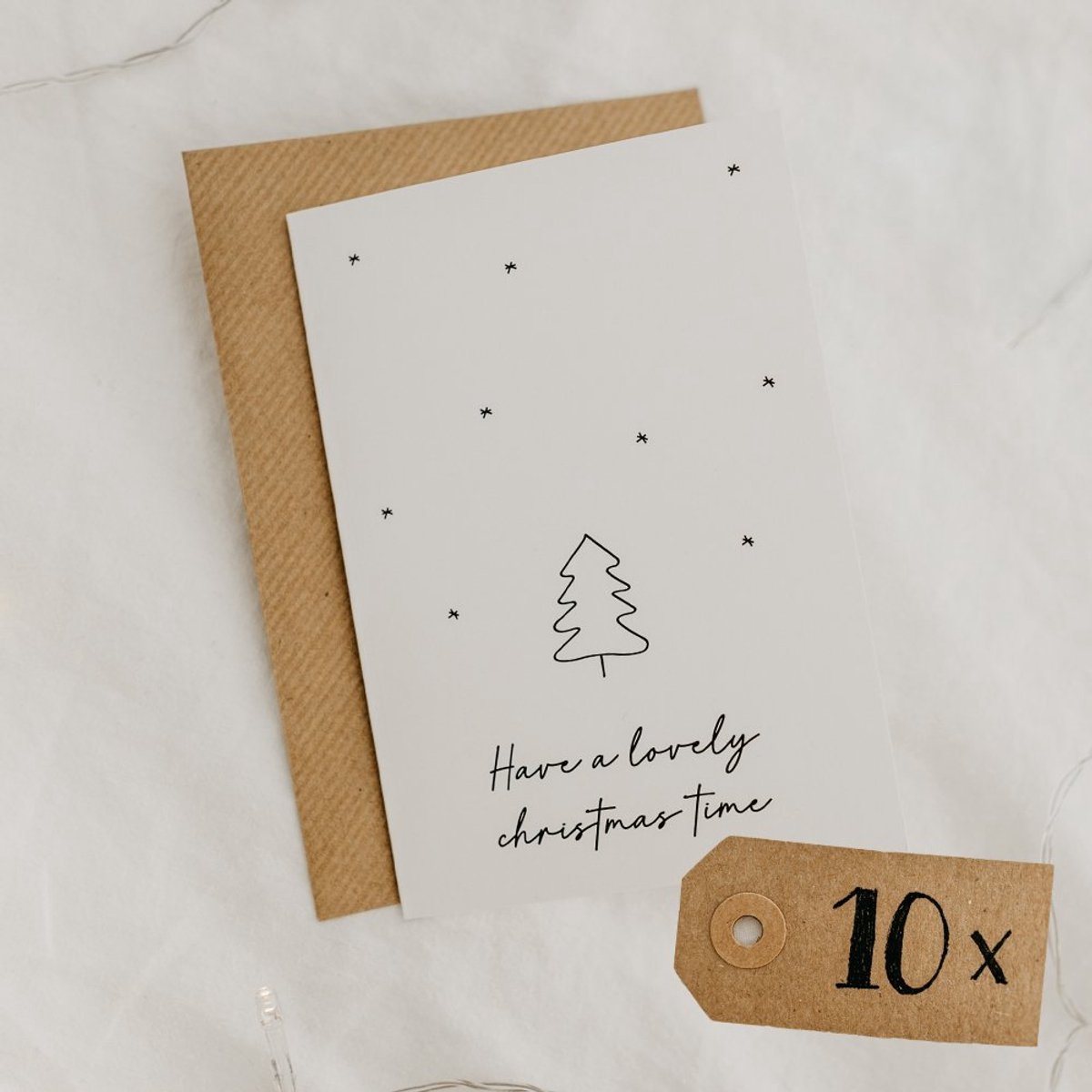 10x hippe kerstkaarten (A6 formaat) - kerst kaarten om te versturen - kaartenset - kaartjes blanco - kaartjes met tekst - luxe kerstkaarten - feestdagenkaarten - kerstkaart - wenskaarten
