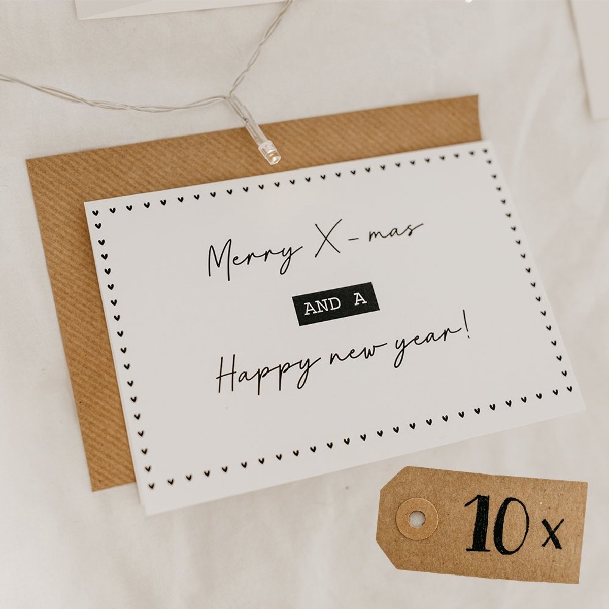 10x hippe kerstkaarten (A6 formaat) - kerst kaarten om te versturen - kaartenset - kaartjes blanco - kaartjes met tekst - luxe kerstkaarten - feestdagenkaarten - kerstkaart - wenskaarten